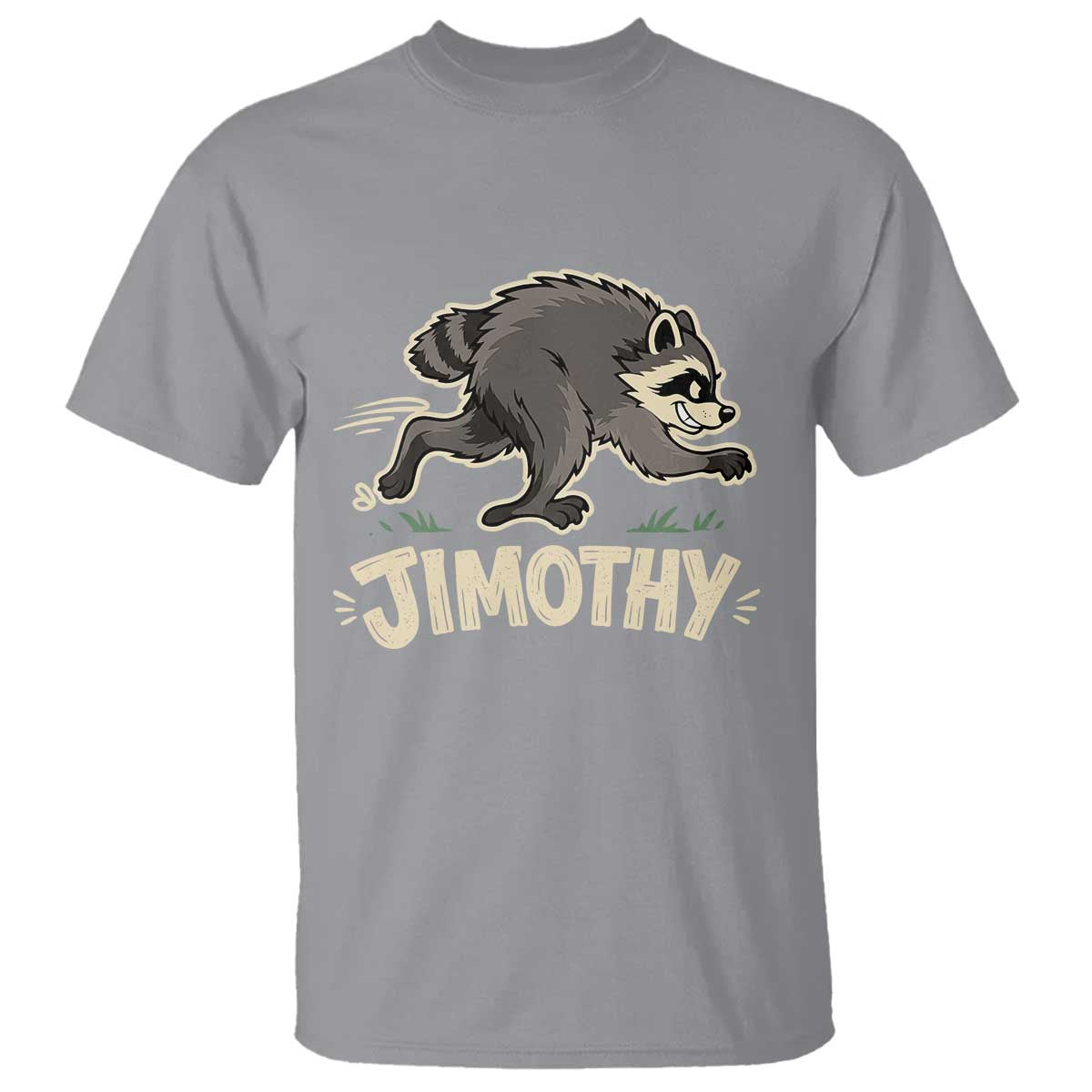Funny Running Jimothy the Raccoon T Shirt Viral Seattle Trash Panda Meme TS02 Sport Gray Print Your Wear