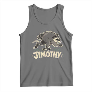 Funny Running Jimothy the Raccoon Tank Top Viral Seattle Trash Panda Meme TS02 Black Heather Print Your Wear