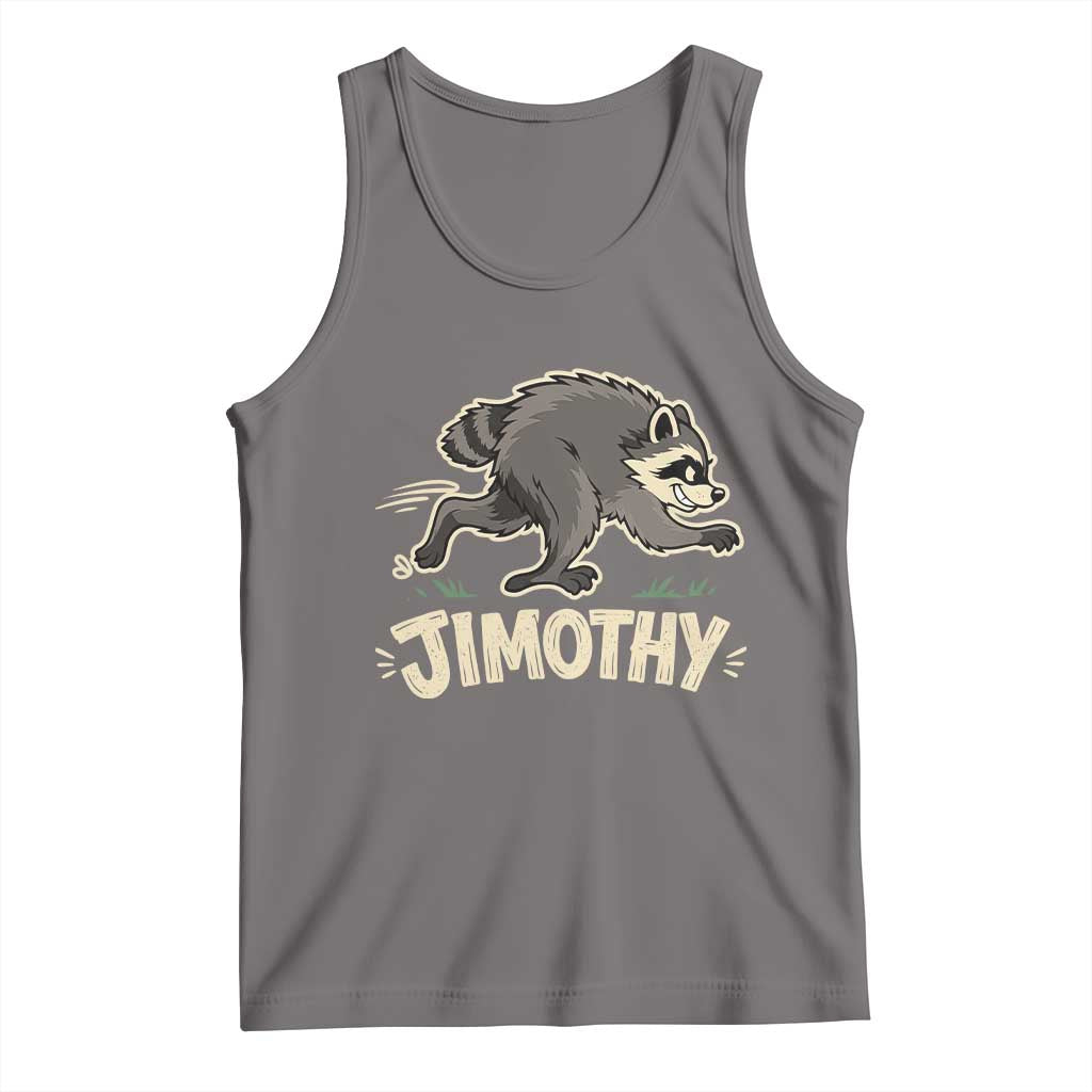 Funny Running Jimothy the Raccoon Tank Top Viral Seattle Trash Panda Meme TS02 Deep Heather Print Your Wear