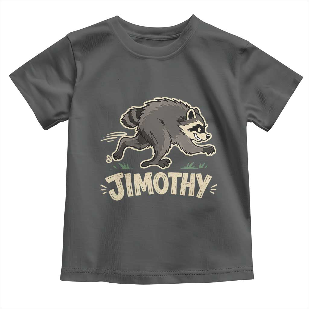 Funny Running Jimothy the Raccoon Toddler T Shirt Viral Seattle Trash Panda Meme TS02 Dark Heather Print Your Wear