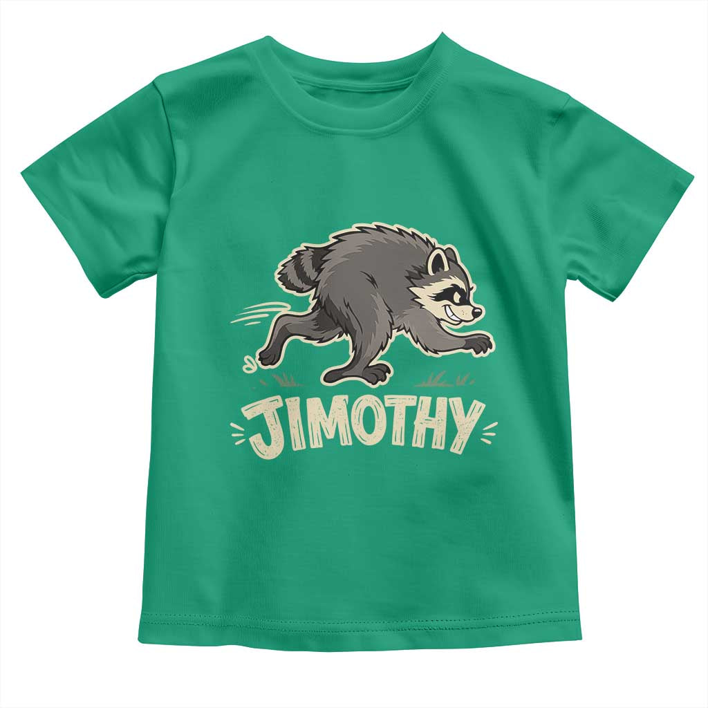 Funny Running Jimothy the Raccoon Toddler T Shirt Viral Seattle Trash Panda Meme TS02 Irish Green Print Your Wear