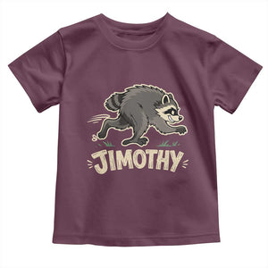 Funny Running Jimothy the Raccoon Toddler T Shirt Viral Seattle Trash Panda Meme TS02 Maroon Print Your Wear