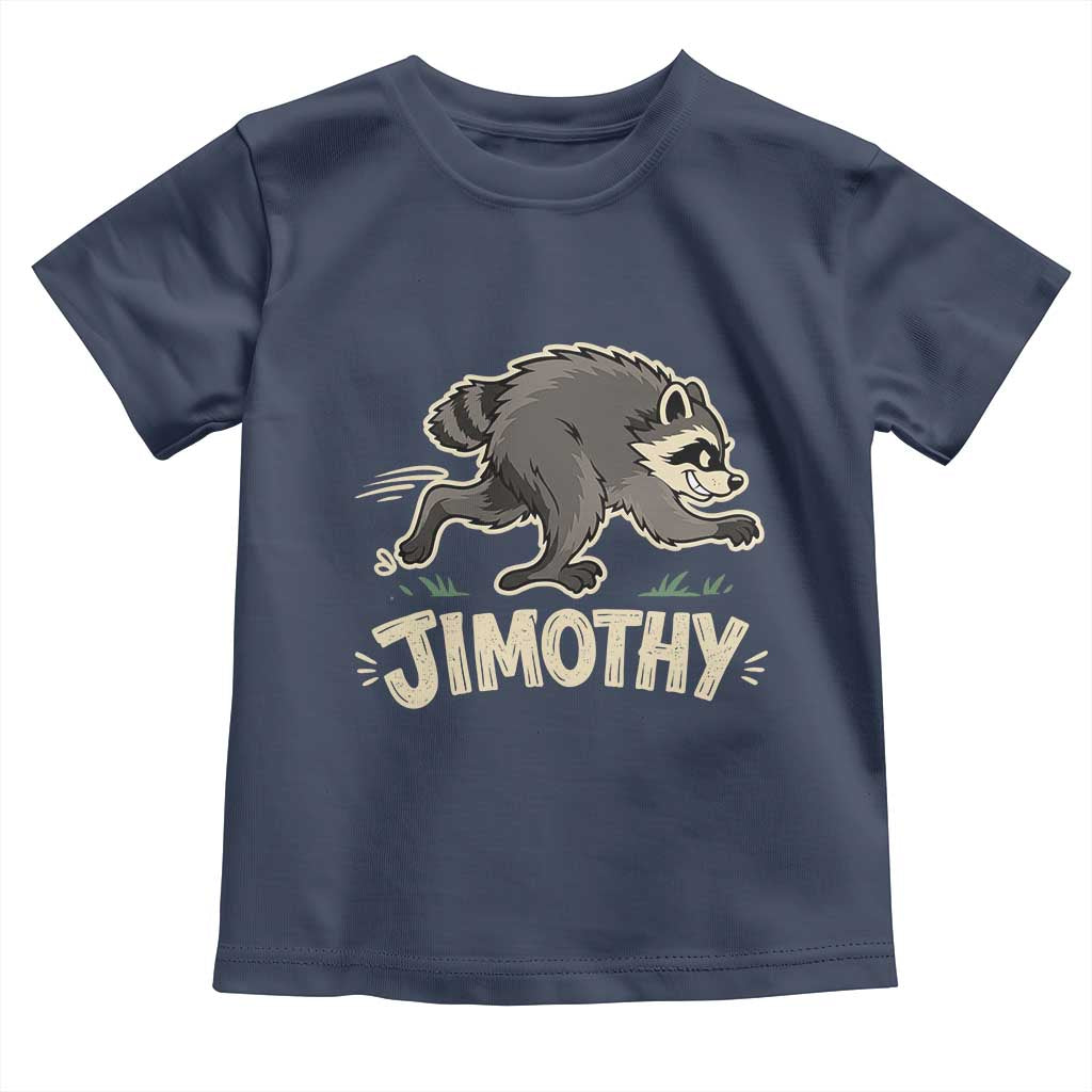 Funny Running Jimothy the Raccoon Toddler T Shirt Viral Seattle Trash Panda Meme TS02 Navy Print Your Wear