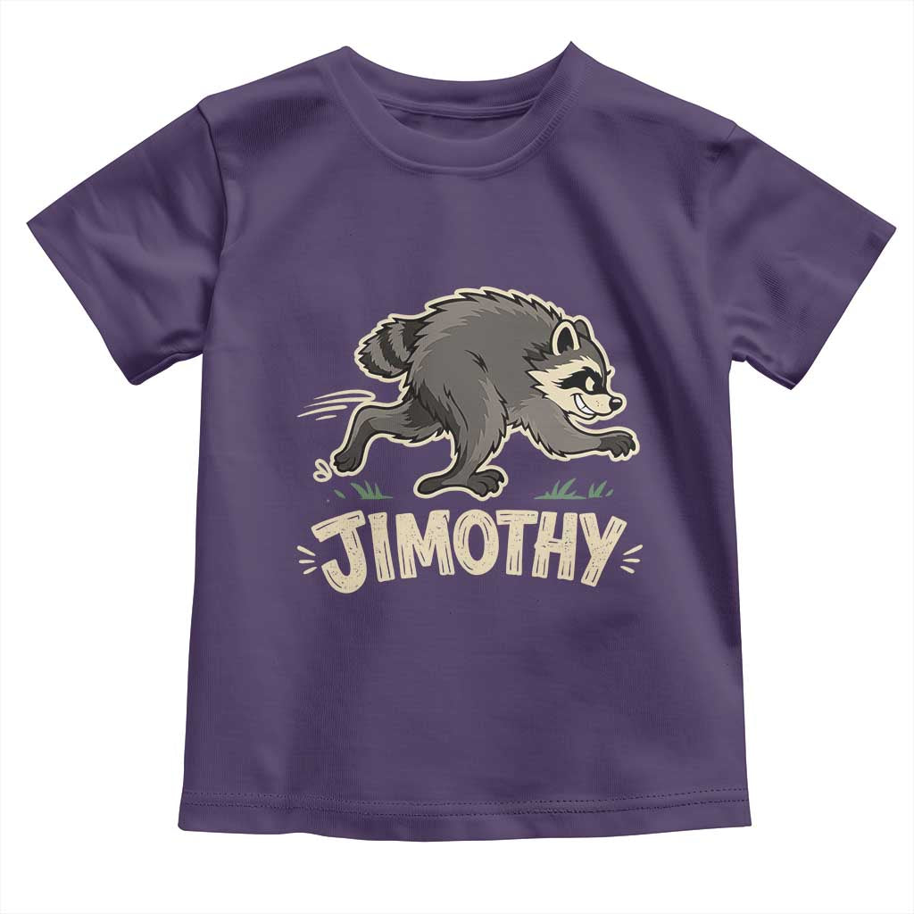 Funny Running Jimothy the Raccoon Toddler T Shirt Viral Seattle Trash Panda Meme TS02 Purple Print Your Wear