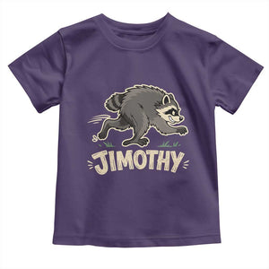 Funny Running Jimothy the Raccoon Toddler T Shirt Viral Seattle Trash Panda Meme TS02 Purple Print Your Wear