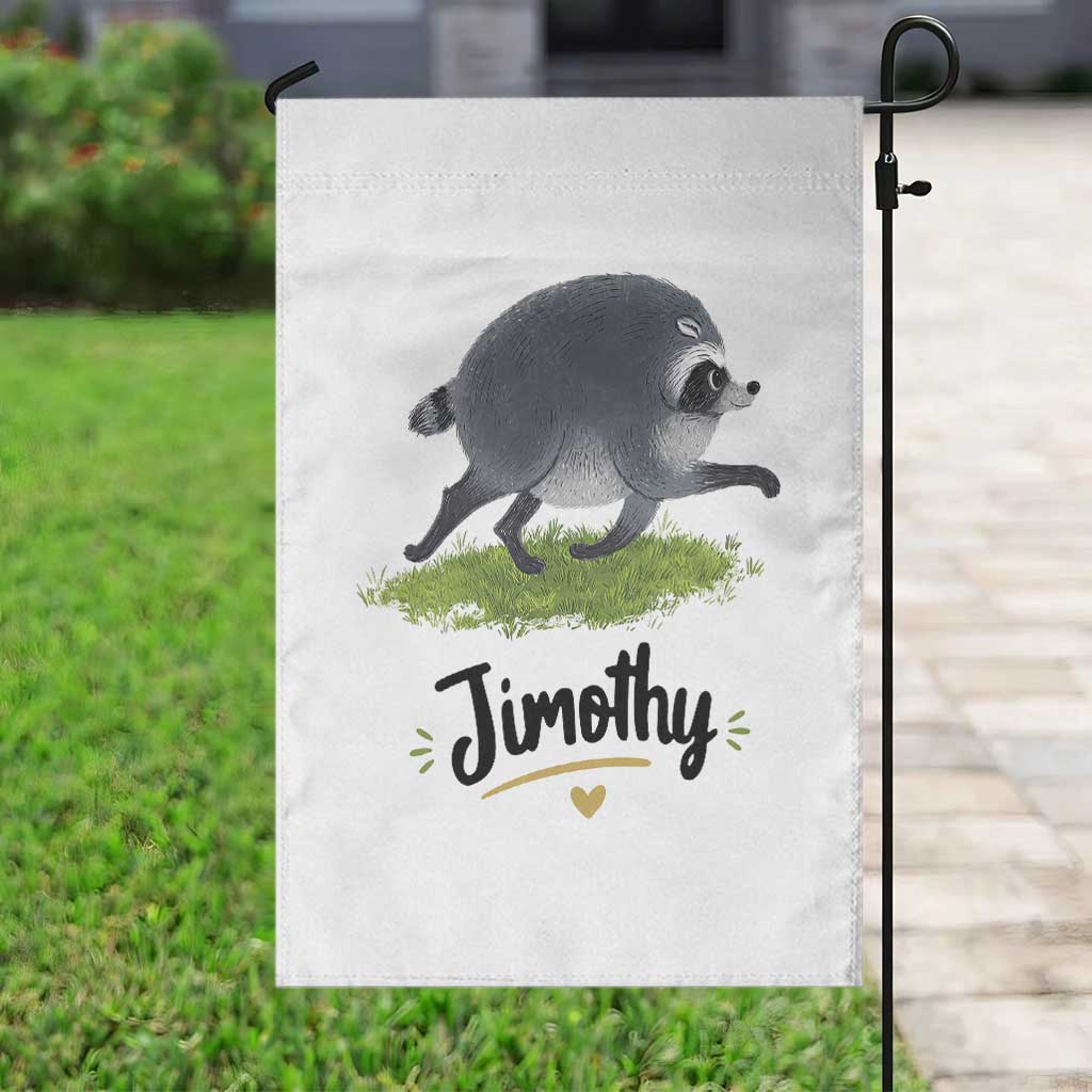 Cute Running Jimothy the Raccoon Garden Flag Viral Seattle Trash Panda Meme TS02 Print Your Wear