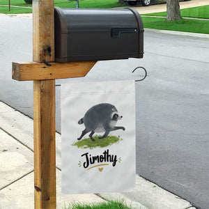 Cute Running Jimothy the Raccoon Garden Flag Viral Seattle Trash Panda Meme TS02 Print Your Wear