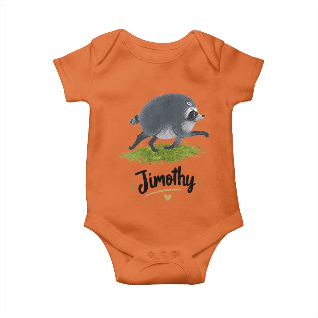 Cute Running Jimothy the Raccoon Baby Onesie Viral Seattle Trash Panda Meme TS02 Orange Print Your Wear
