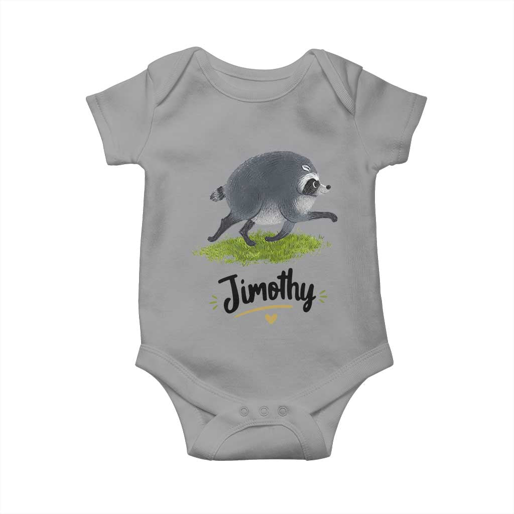 Cute Running Jimothy the Raccoon Baby Onesie Viral Seattle Trash Panda Meme TS02 Sport Gray Print Your Wear
