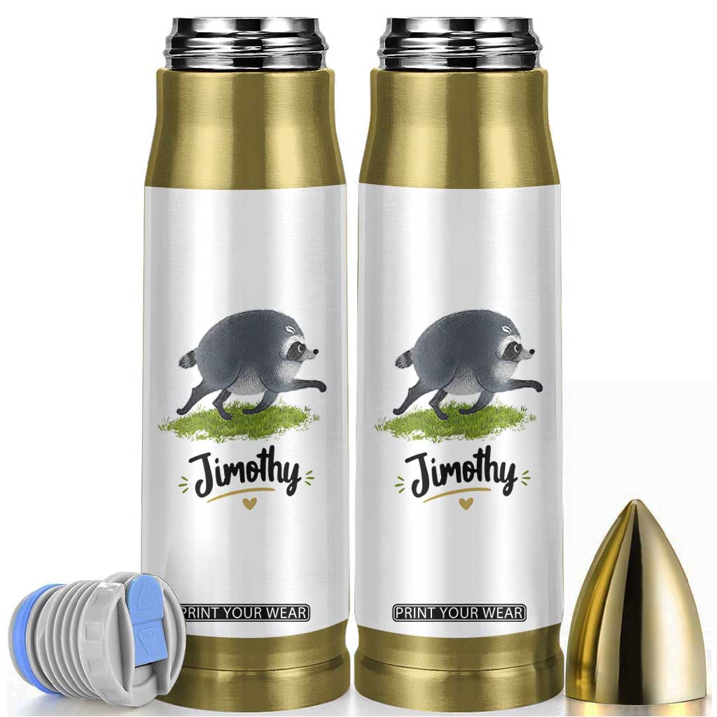 Cute Running Jimothy the Raccoon Bullet Tumbler Viral Seattle Trash Panda Meme TS02 White Print Your Wear