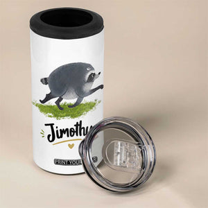 Cute Running Jimothy the Raccoon 4 in 1 Can Cooler Tumbler Viral Seattle Trash Panda Meme TS02 Print Your Wear