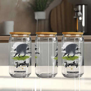 Cute Running Jimothy the Raccoon Glass Can Viral Seattle Trash Panda Meme TS02 Print Your Wear