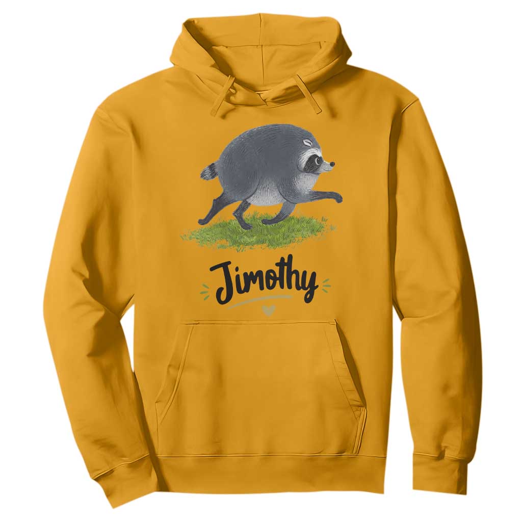 Cute Running Jimothy the Raccoon Hoodie Viral Seattle Trash Panda Meme TS02 Gold Print Your Wear