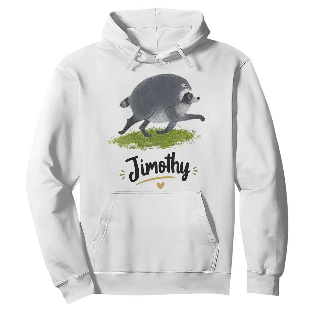 Cute Running Jimothy the Raccoon Hoodie Viral Seattle Trash Panda Meme TS02 White Print Your Wear