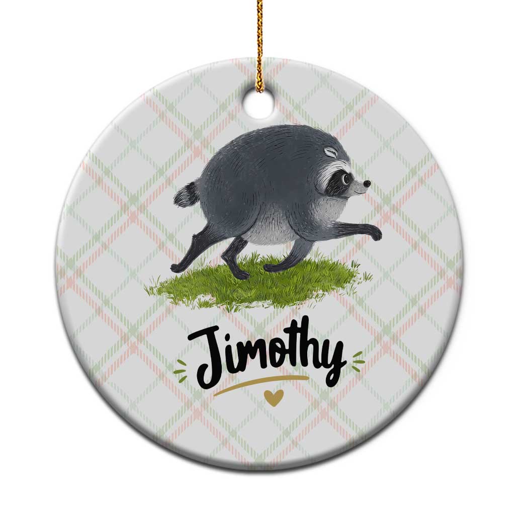 Cute Running Jimothy the Raccoon Ceramic Ornament Viral Seattle Trash Panda Meme TS02 1pc Christmas Plaid Print Your Wear