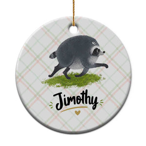 Cute Running Jimothy the Raccoon Ceramic Ornament Viral Seattle Trash Panda Meme TS02 1pc Christmas Plaid Print Your Wear
