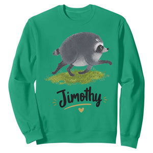 Cute Running Jimothy the Raccoon Sweatshirt Viral Seattle Trash Panda Meme TS02 Irish Green Print Your Wear