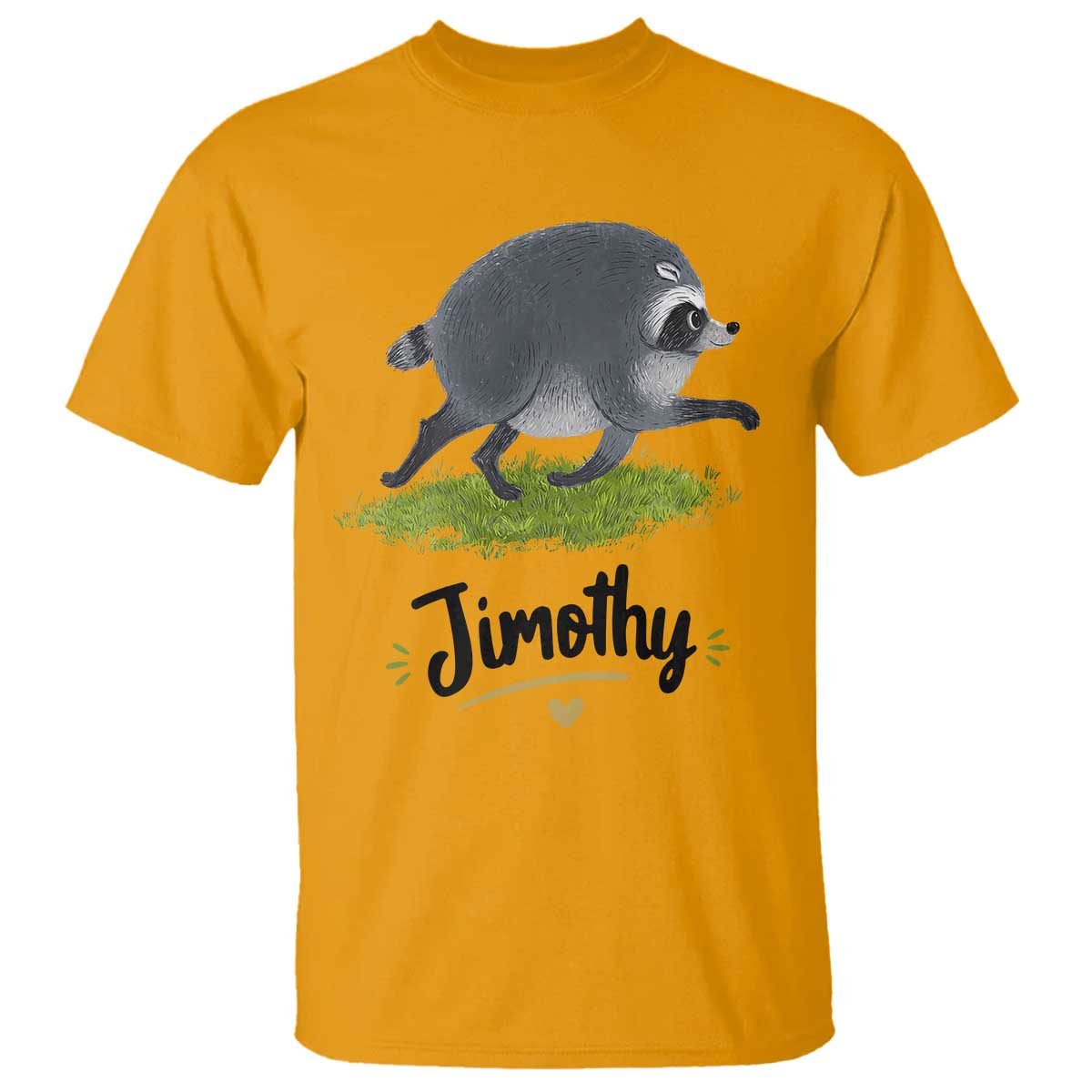 Cute Running Jimothy the Raccoon T Shirt Viral Seattle Trash Panda Meme TS02 Gold Print Your Wear
