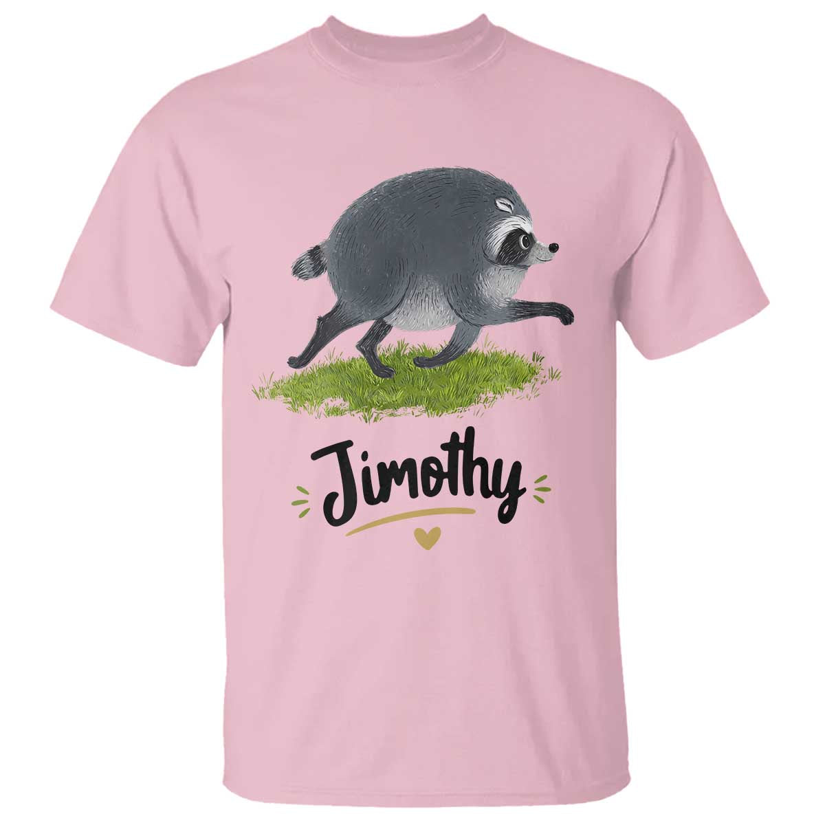 Cute Running Jimothy the Raccoon T Shirt Viral Seattle Trash Panda Meme TS02 Light Pink Print Your Wear