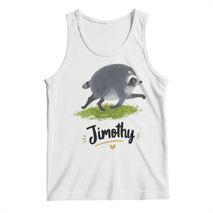 Cute Running Jimothy the Raccoon Tank Top Viral Seattle Trash Panda Meme TS02 White Print Your Wear