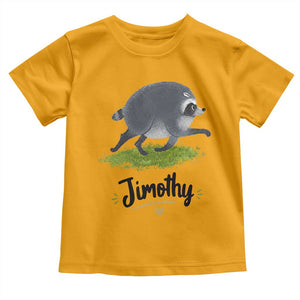 Cute Running Jimothy the Raccoon Toddler T Shirt Viral Seattle Trash Panda Meme TS02 Gold Print Your Wear