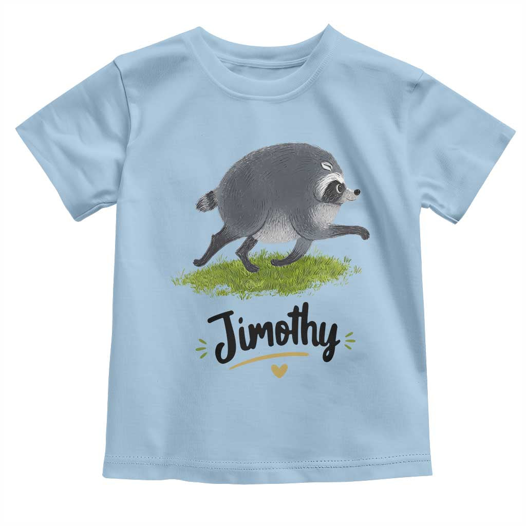 Cute Running Jimothy the Raccoon Toddler T Shirt Viral Seattle Trash Panda Meme TS02 Light Blue Print Your Wear