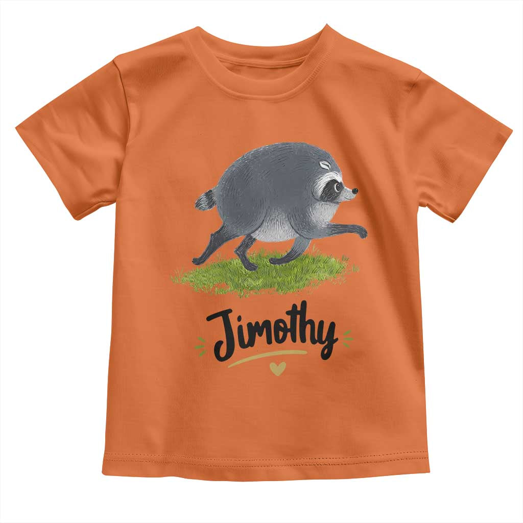 Cute Running Jimothy the Raccoon Toddler T Shirt Viral Seattle Trash Panda Meme TS02 Orange Print Your Wear