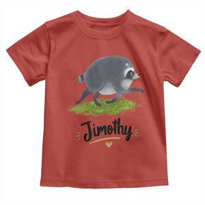 Cute Running Jimothy the Raccoon Toddler T Shirt Viral Seattle Trash Panda Meme TS02 Red Print Your Wear