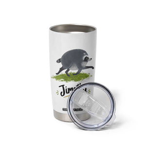 Cute Running Jimothy the Raccoon Tumbler Cup Viral Seattle Trash Panda Meme TS02 Print Your Wear