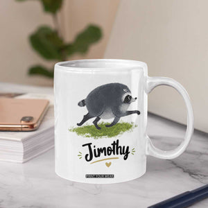 Cute Running Jimothy the Raccoon Coffee Mug Viral Seattle Trash Panda Meme TS02 Print Your Wear