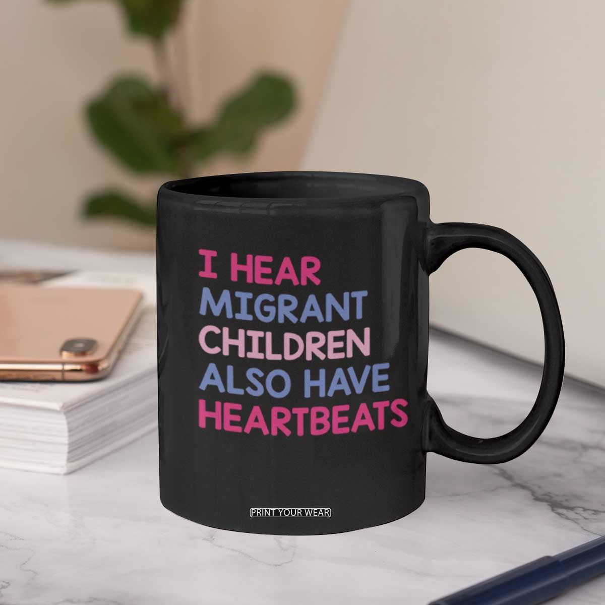 I Hear Migrant Children Also Have Heartbeats Coffee Mug Sarcastic Human Rights Activism