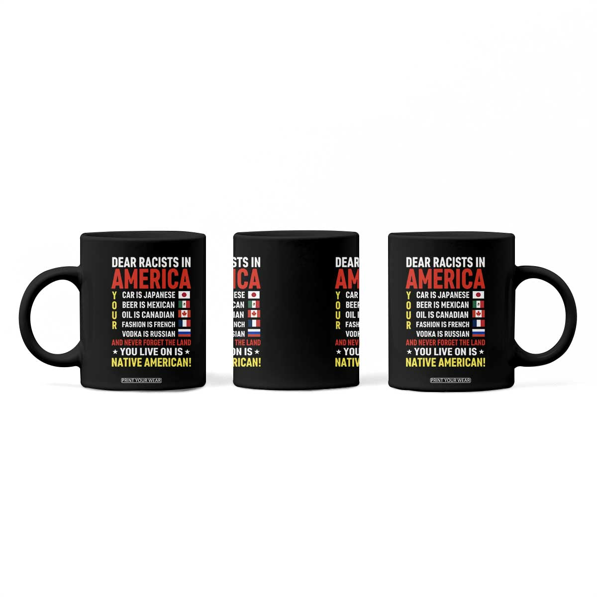 Dear Racists In America Land You Live On Is Native American Coffee Mug Anti Racism Social Justice