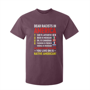 Dear Racists In America Land You Live On Is Native American T Shirt For Kid Anti Racism Social Justice TS02 Maroon Print Your Wear