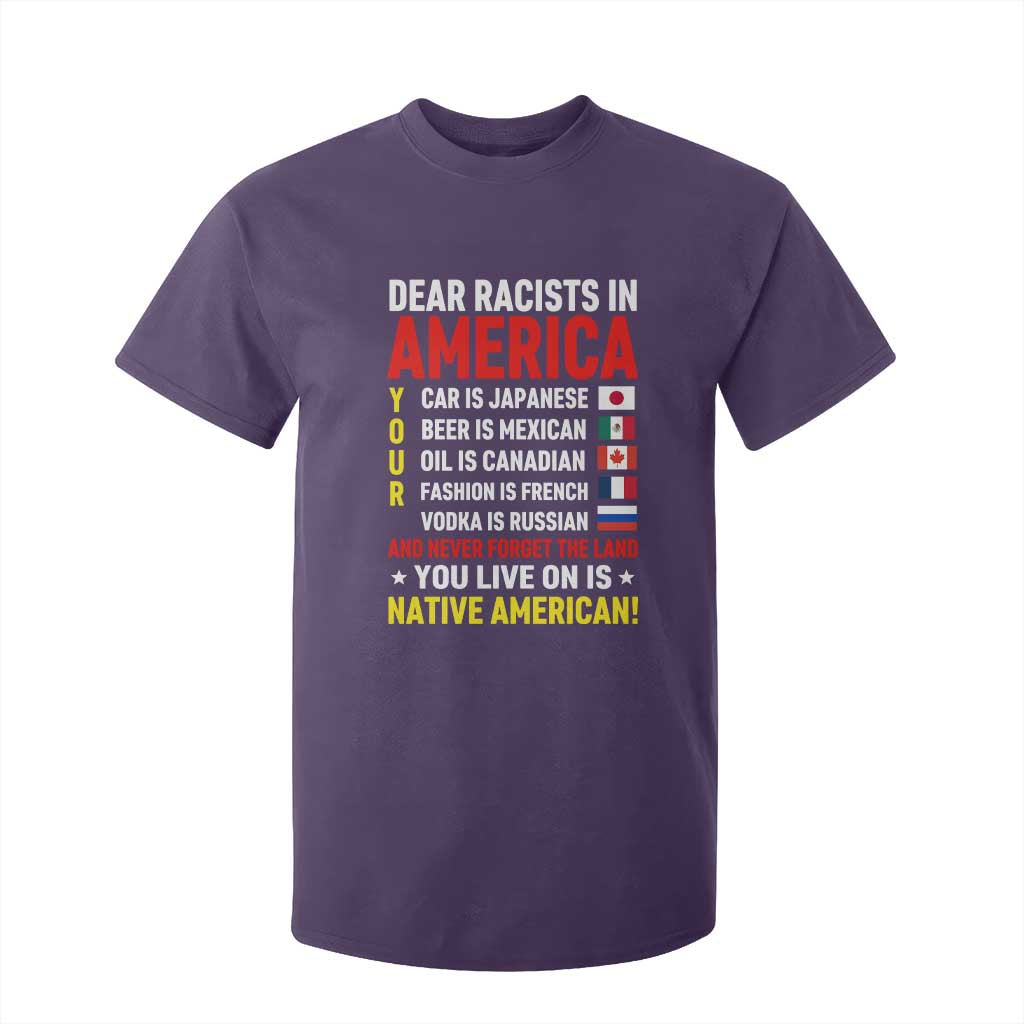 Dear Racists In America Land You Live On Is Native American T Shirt For Kid Anti Racism Social Justice TS02 Purple Print Your Wear