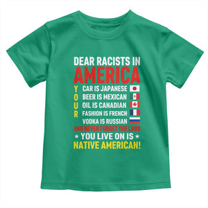 Dear Racists In America Land You Live On Is Native American Toddler T Shirt Anti Racism Social Justice