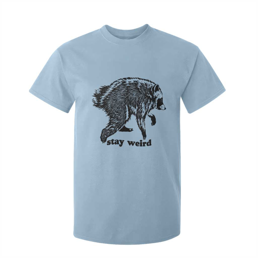 Stay Weird Jimothy the Raccoon Vintage Woodcut Style Graphic T Shirt For Kid Funny Seattle Trash Panda Meme