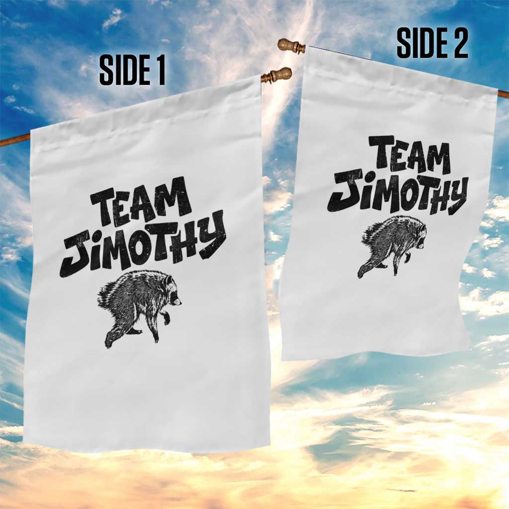 Vintage Team Jimothy the Raccoon Fan Club Garden Flag Viral Seattle Trash Panda Lover Supporter