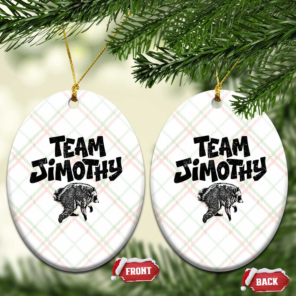 Vintage Team Jimothy the Raccoon Fan Club Ceramic Ornament Viral Seattle Trash Panda Lover Supporter