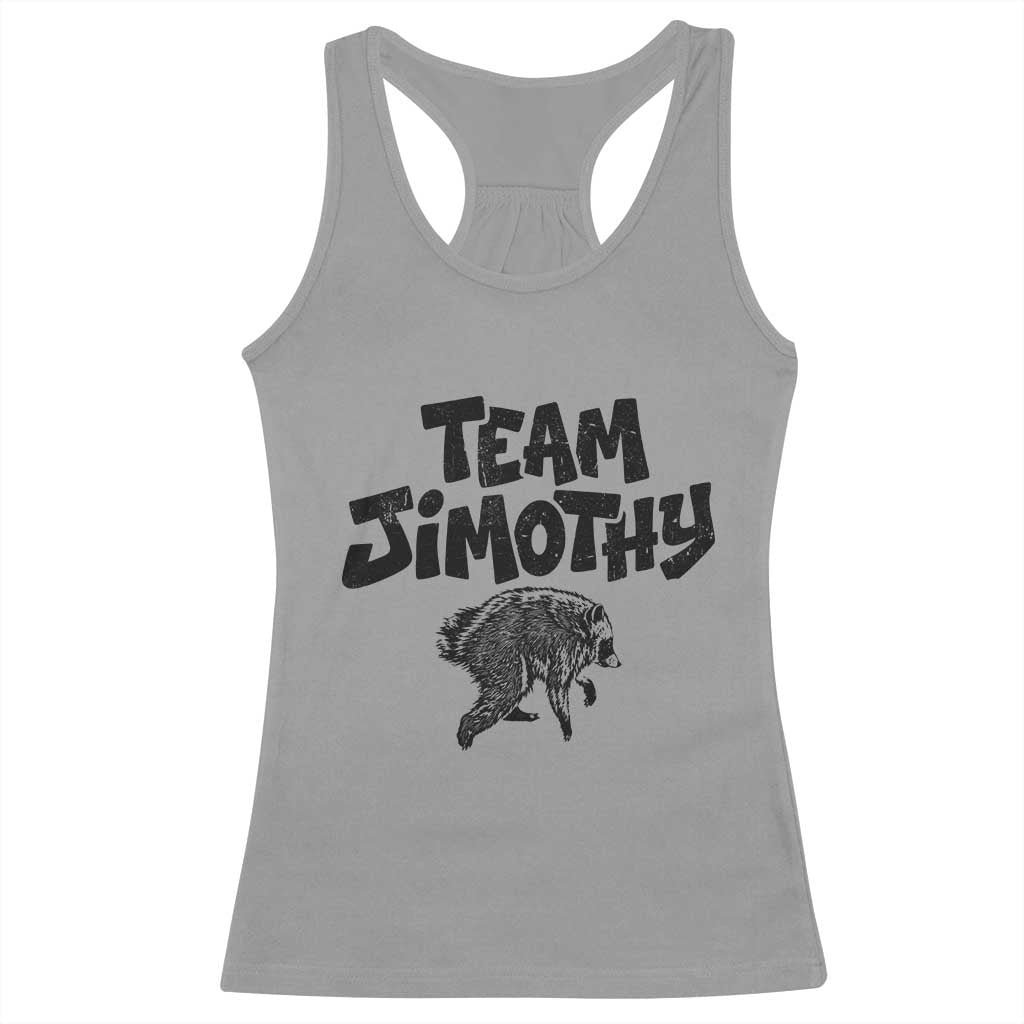 Vintage Team Jimothy the Raccoon Fan Club Racerback Tank Top Viral Seattle Trash Panda Lover Supporter