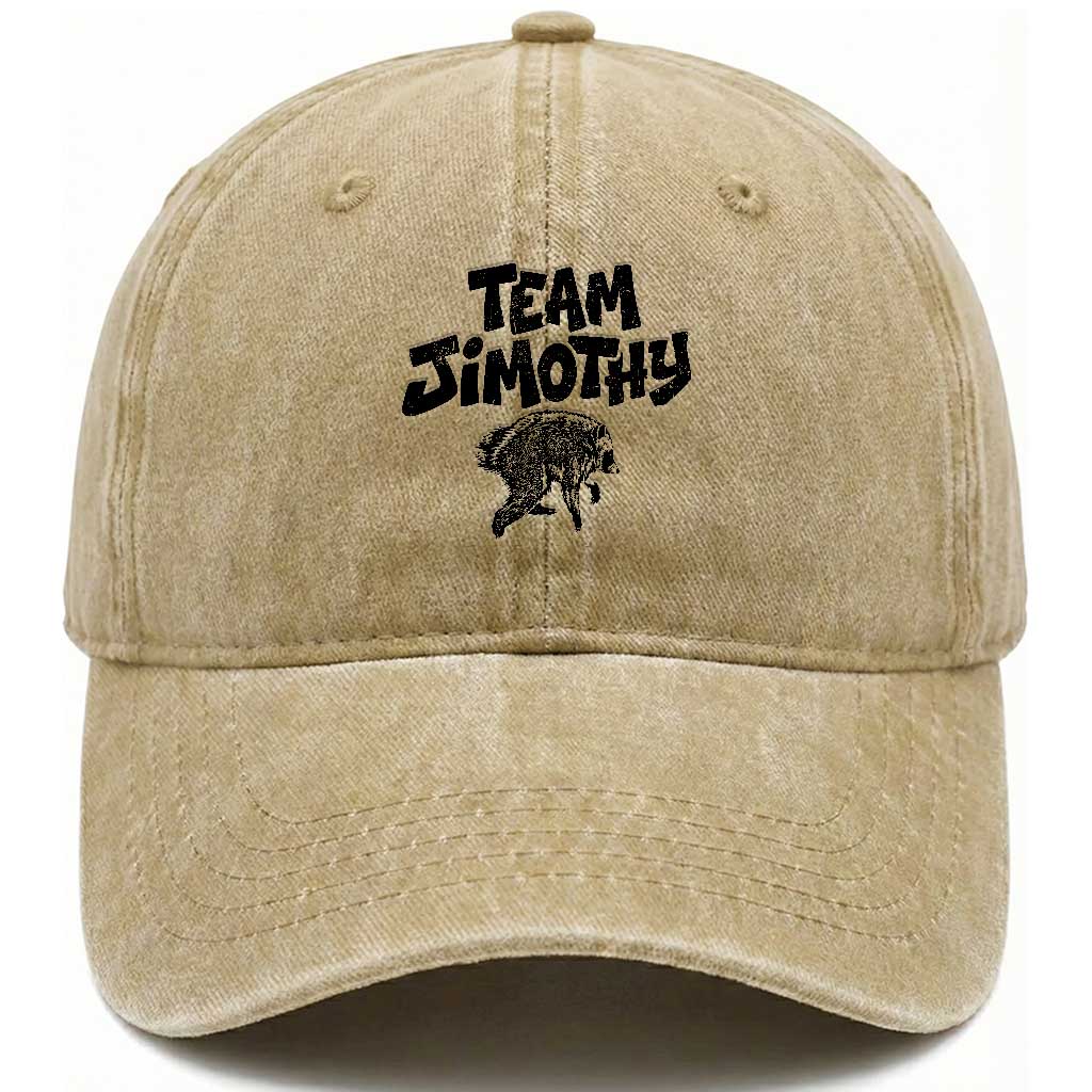 Vintage Team Jimothy the Raccoon Fan Club Washed Cotton Baseball Cap Viral Seattle Trash Panda Lover Supporter TS02 Print Your Wear
