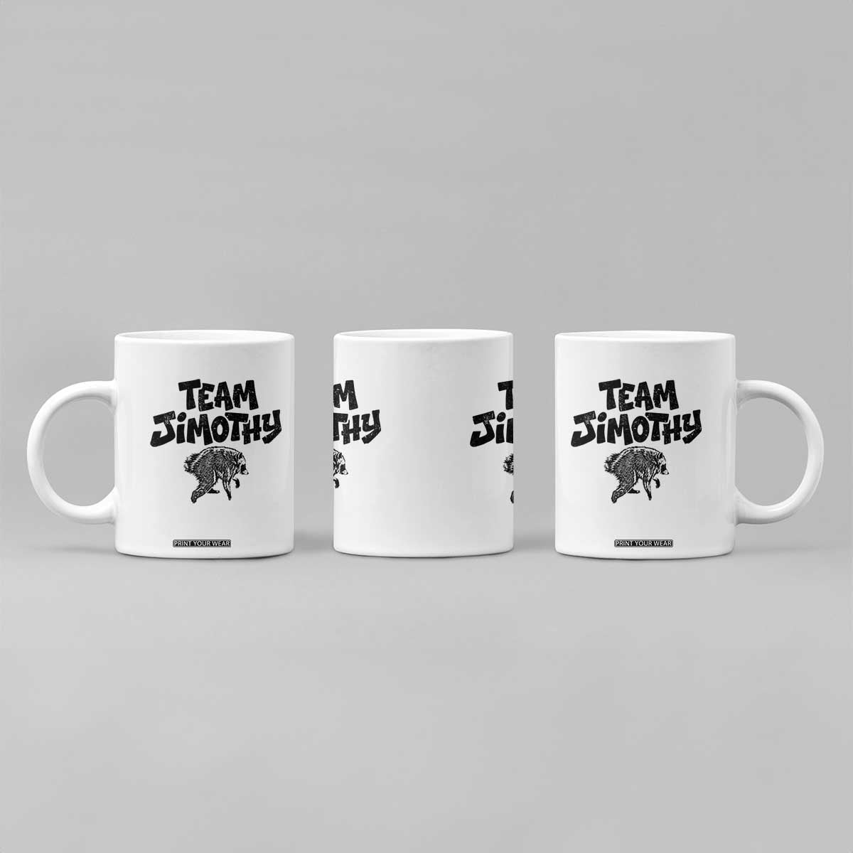 Vintage Team Jimothy the Raccoon Fan Club Coffee Mug Viral Seattle Trash Panda Lover Supporter