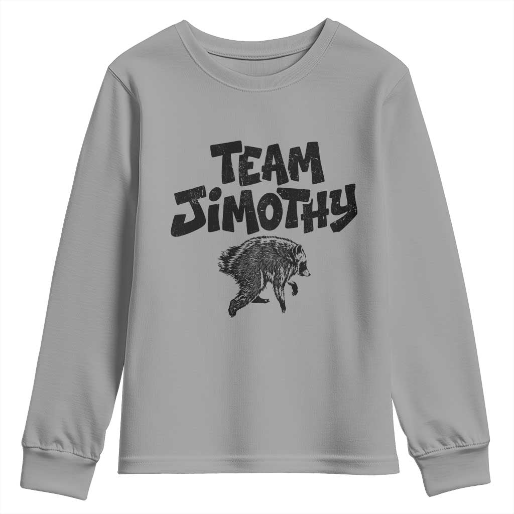 Vintage Team Jimothy the Raccoon Fan Club Youth Sweatshirt Viral Seattle Trash Panda Lover Supporter