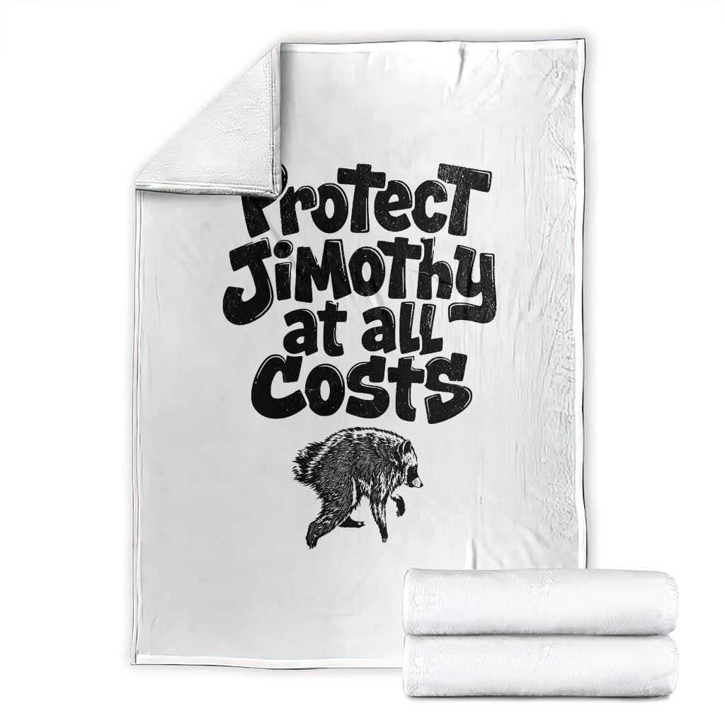 Protect Jimothy At All Costs Viral Seattle Raccoon Throw Blanket Trash Panda Legend Lover Supporter TS02 White Print Your Wear