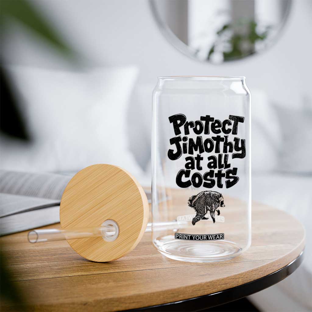 Protect Jimothy At All Costs Viral Seattle Raccoon Glass Can Trash Panda Legend Lover Supporter