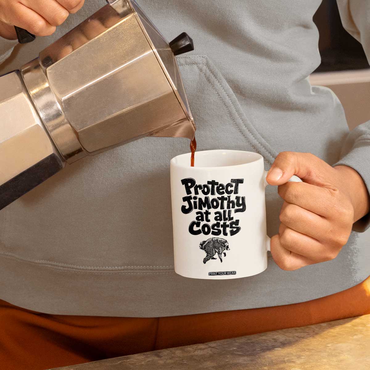 Protect Jimothy At All Costs Viral Seattle Raccoon Coffee Mug Trash Panda Legend Lover Supporter