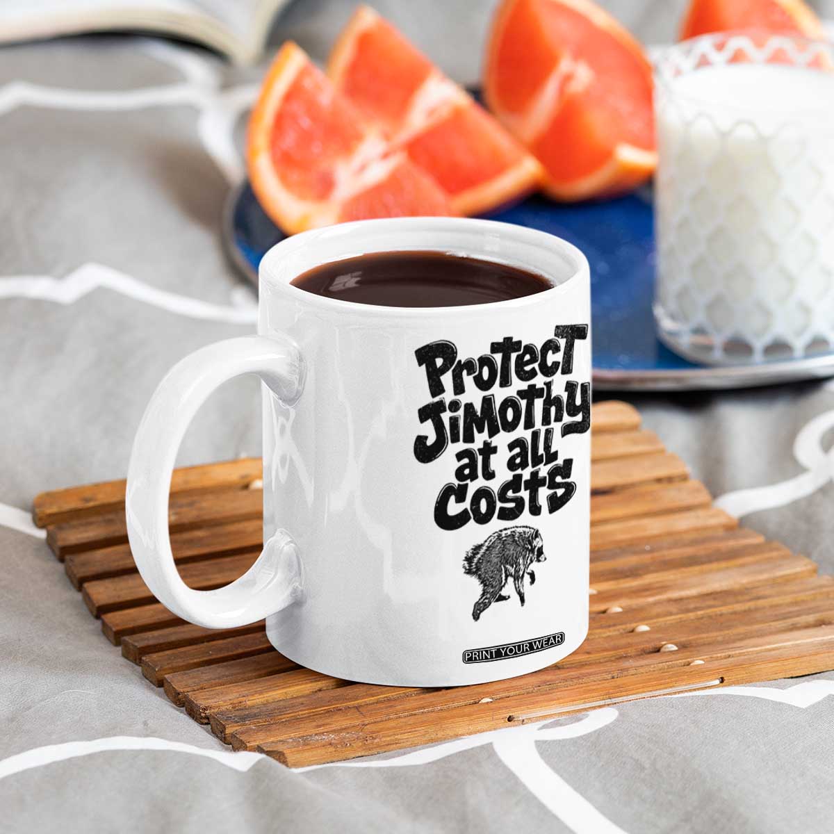 Protect Jimothy At All Costs Viral Seattle Raccoon Coffee Mug Trash Panda Legend Lover Supporter