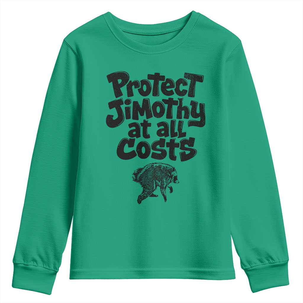 Protect Jimothy At All Costs Viral Seattle Raccoon Youth Sweatshirt Trash Panda Legend Lover Supporter
