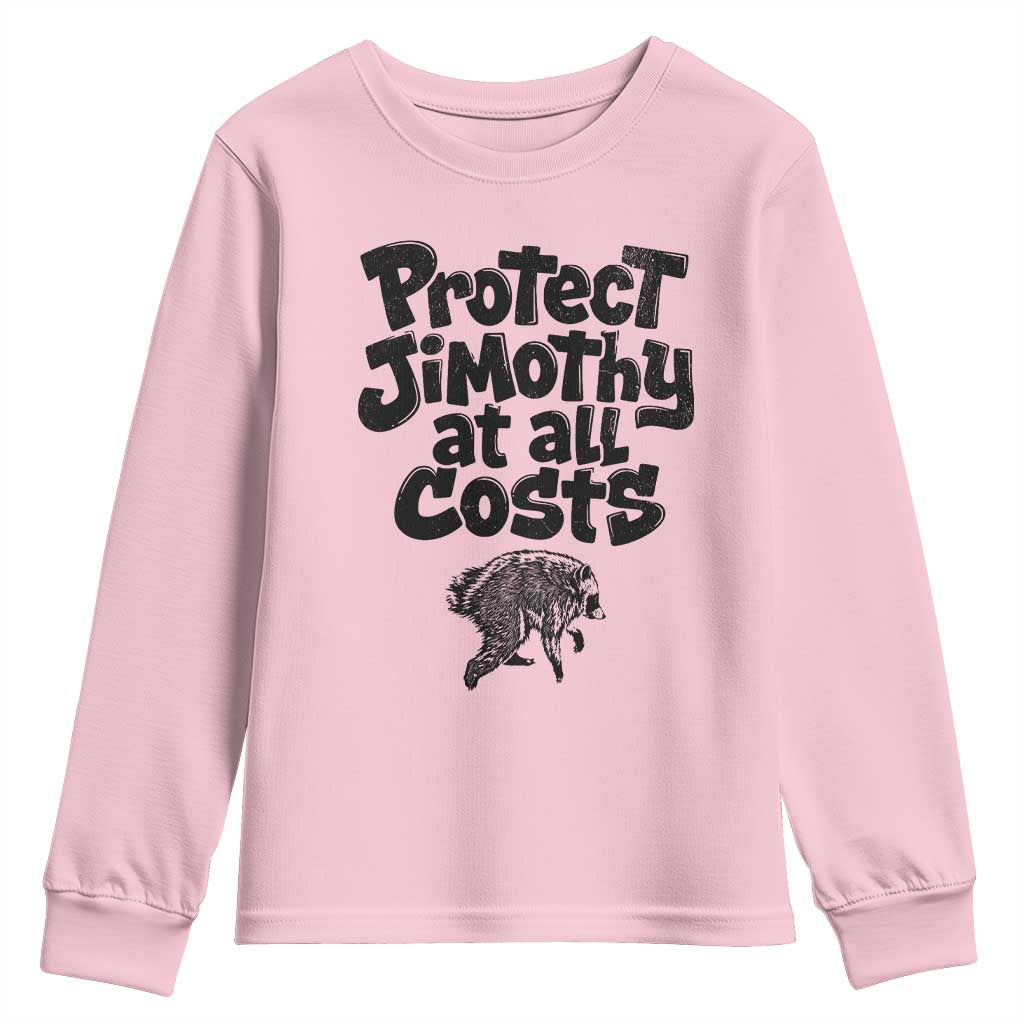Protect Jimothy At All Costs Viral Seattle Raccoon Youth Sweatshirt Trash Panda Legend Lover Supporter