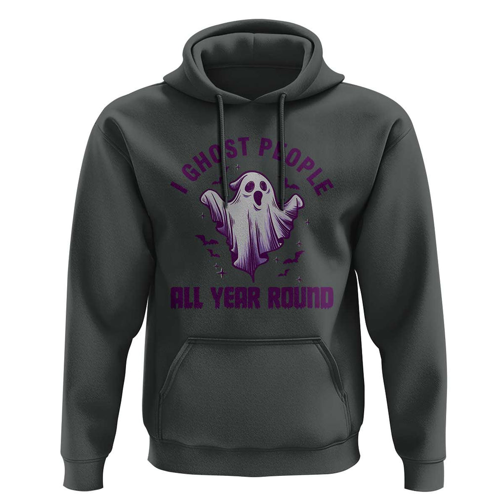 Funny Boo Sheet Hoodie I Ghost People All Year Round Spooky Ghost Halloween Costume TS02 Dark Heather Print Your Wear