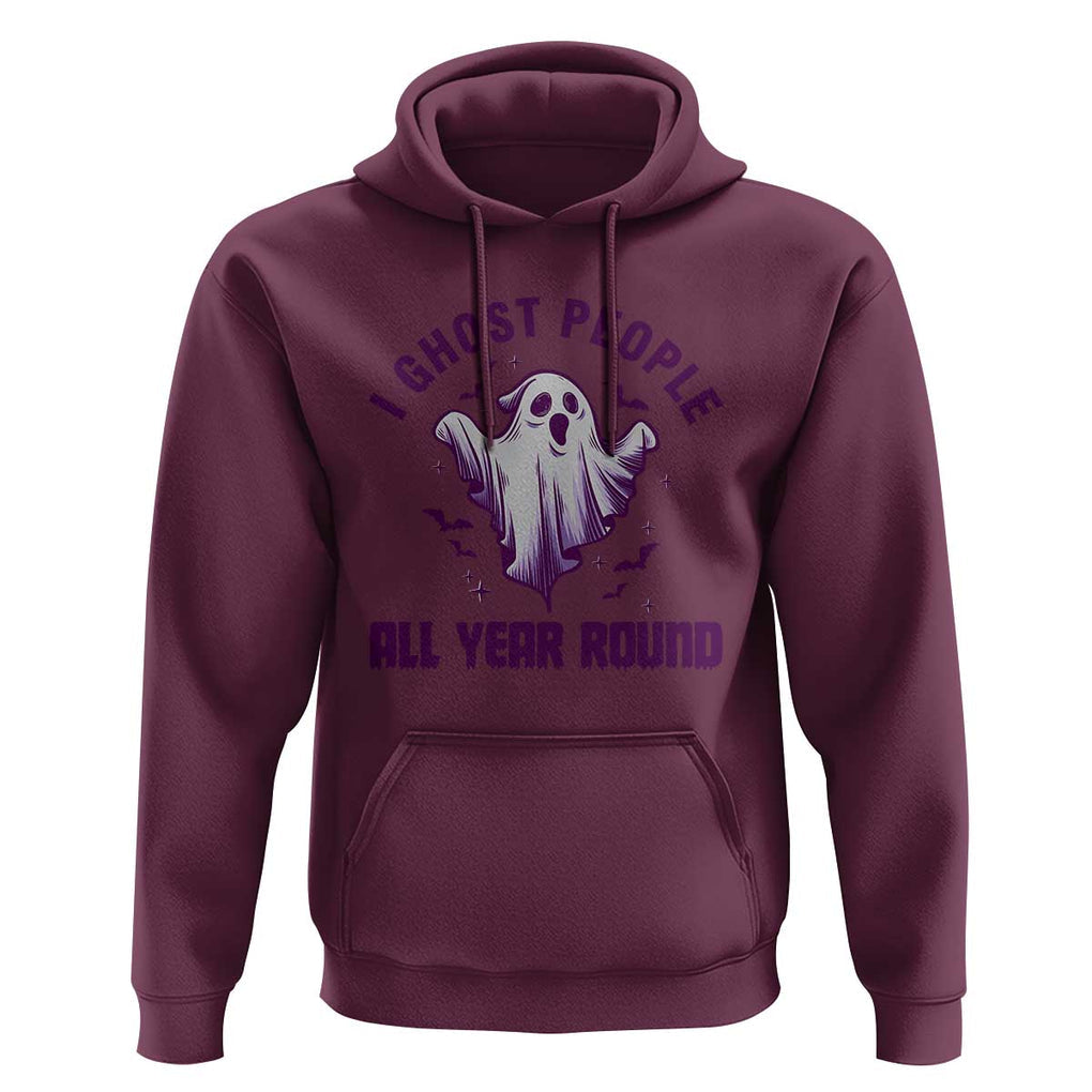 Funny Boo Sheet Hoodie I Ghost People All Year Round Spooky Ghost Halloween Costume TS02 Maroon Print Your Wear